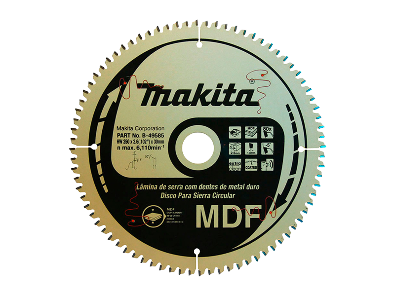 DISCO SERRA MDF 250X30X80T